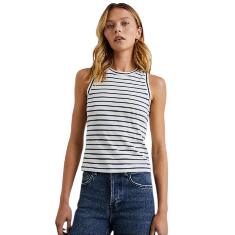 NWT Rails Women’s Racer Tank Sailor Stripe Stripe Navy‎ Classic Racerback Summer
